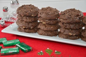 chocolate cookies with andes mint chips
