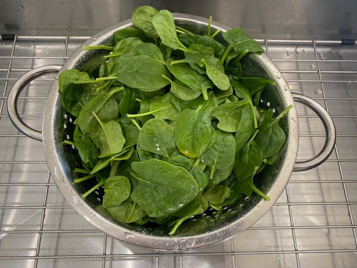 Spinnach Being Rinsed