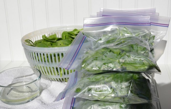 freeze fresh spinach