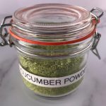 Cucumber powder in a jar