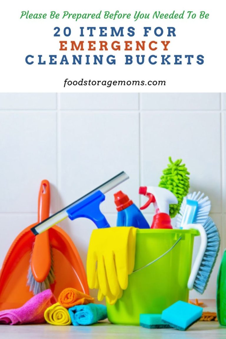 20 Items For Emergency Cleaning Buckets Food Storage Moms