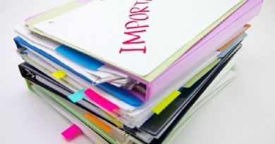 Binder Contents with Important Documents