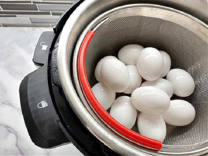 Pressure Cooker with Hard-Boiled Eggs
