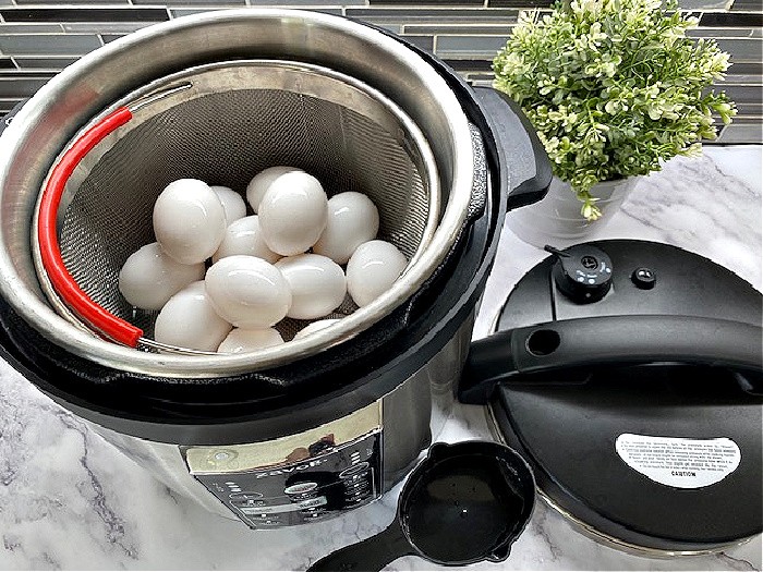 Pressure Cooker with Fresh Eggs