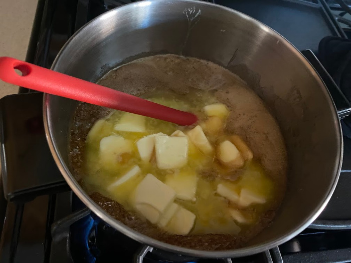 Add the butter pieces