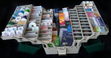 Fishing Tackle Box with First Aid Supplies