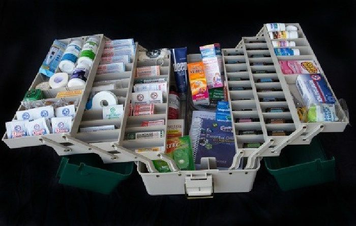 Fishing Tackle Box with First Aid Supplies