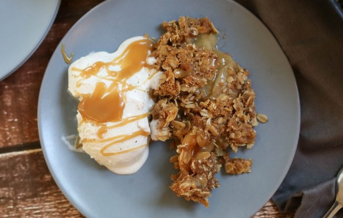 Caramel Apple Crisp With Homemade Caramel Sauce