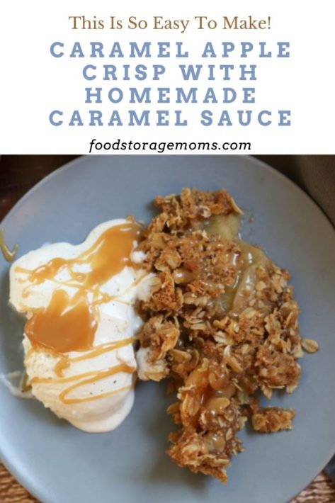 Apple Crisp with Caramel Sauce