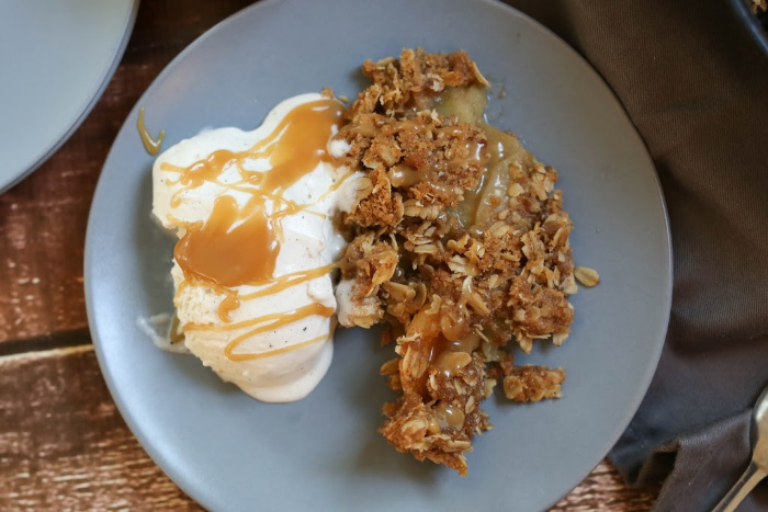 Caramel Apple Crisp With Homemade Caramel Sauce