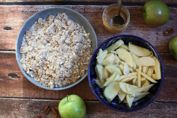 Caramel Apple Crisp With Homemade Caramel Sauce