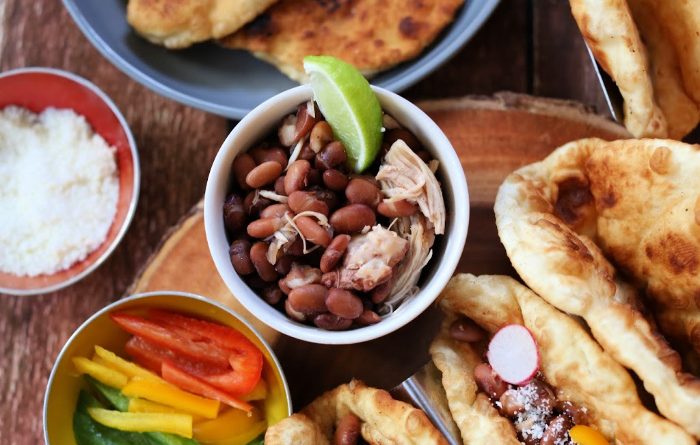 Chalupas ready to serve on a plate