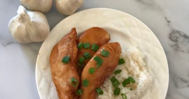 Honey Baked Chicken Tenderloin On A Plate