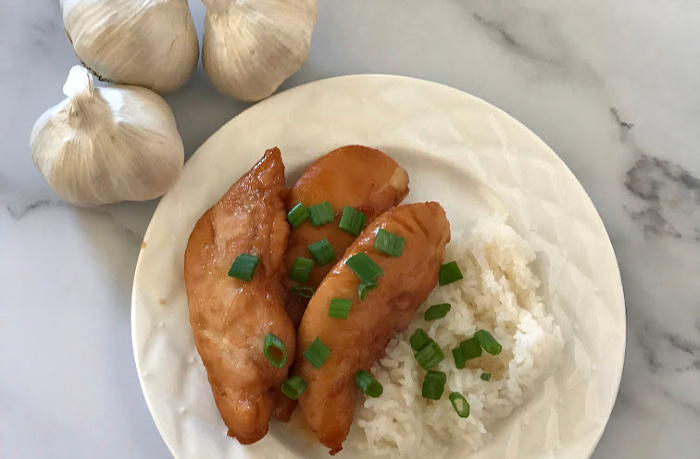 Honey Baked Chicken Tenderloin On A Plate