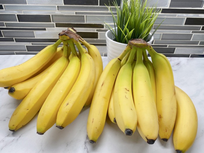 Fresh Bananas Ready to Peel and Slice