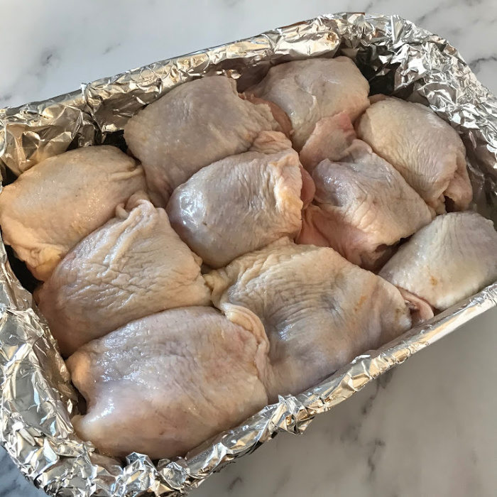Chicken Thighs in the baking pan