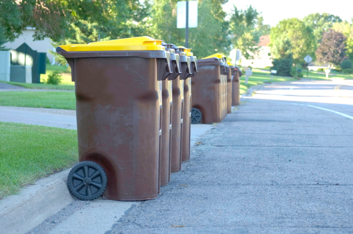 Garbage cans on the street