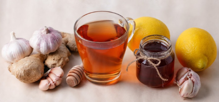 Influenza Drinks with honey and lemon