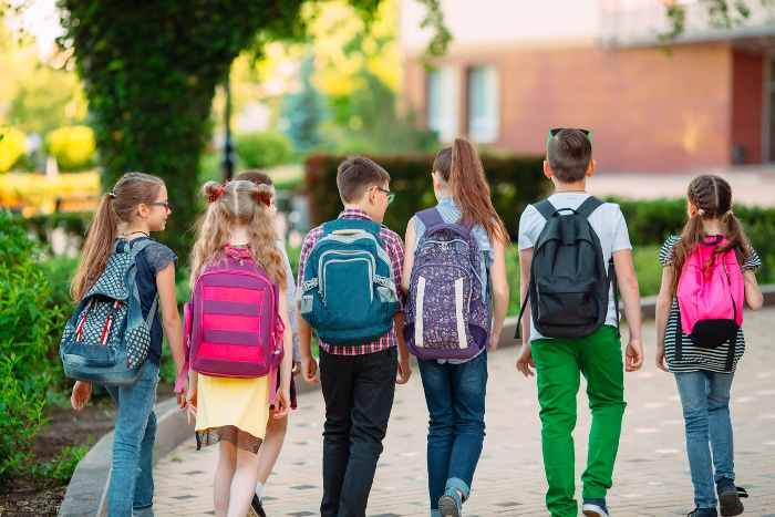 Kids walking to school