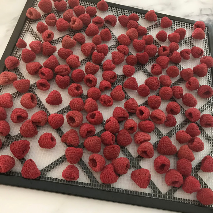 Dehydrated Raspberries Ready To Store