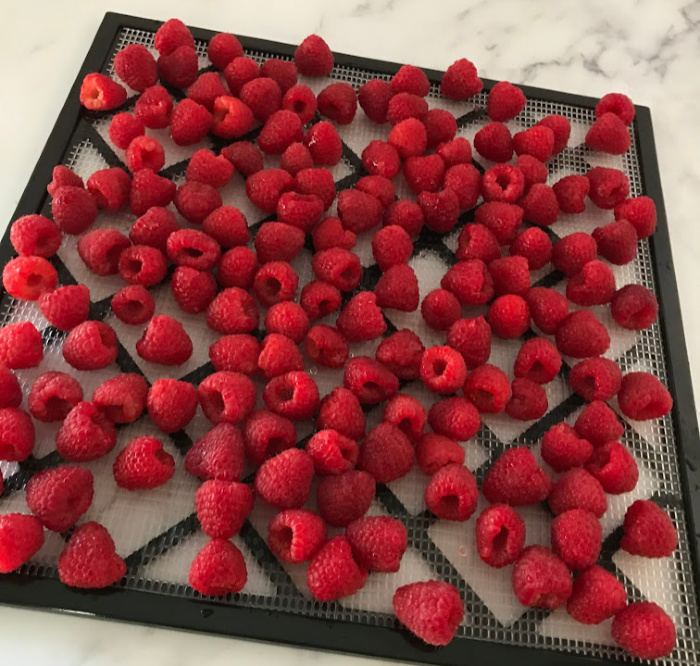 Fresh Raspberries ready to Dehydrate