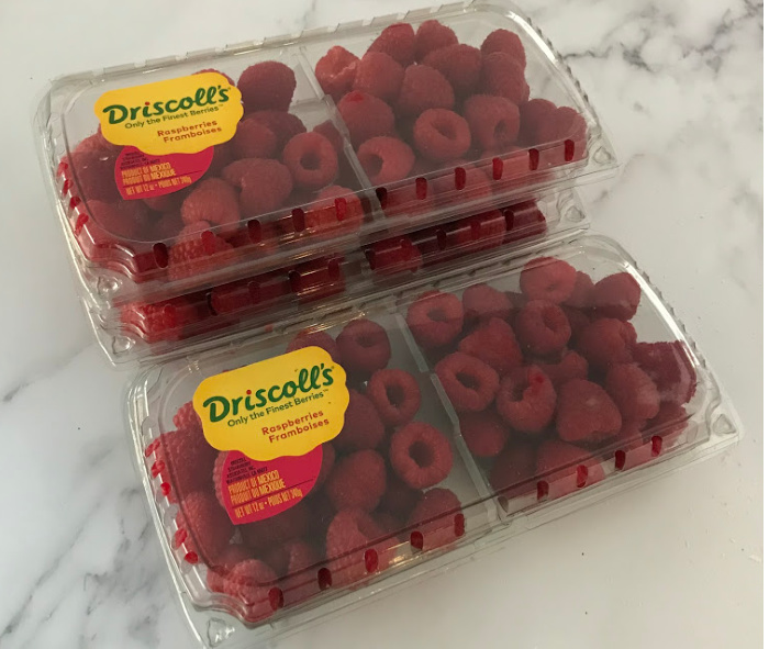 Fresh raspberries from the store