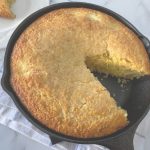 Cut Cornbread in Cast Iron