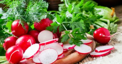 Radishes on a board