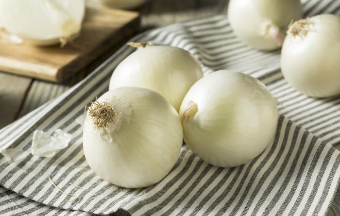 Onions on a piece of cloth