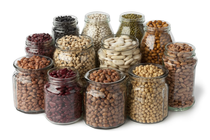 Beans in jars