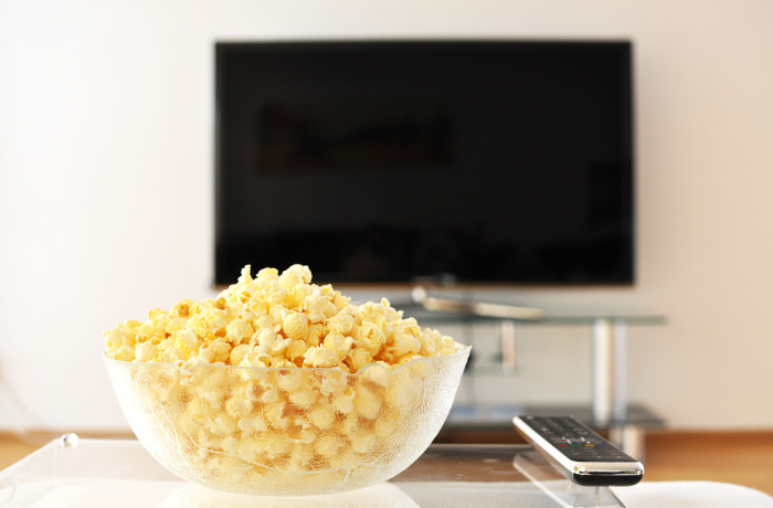 Popcorn and TV Remote