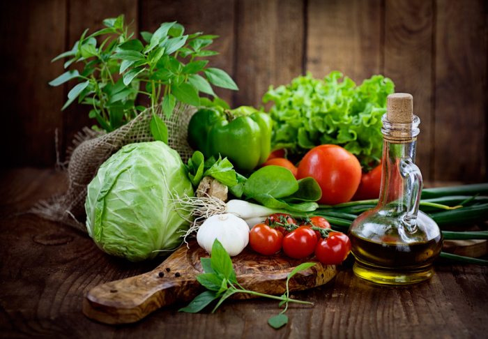 Vegetables on wood