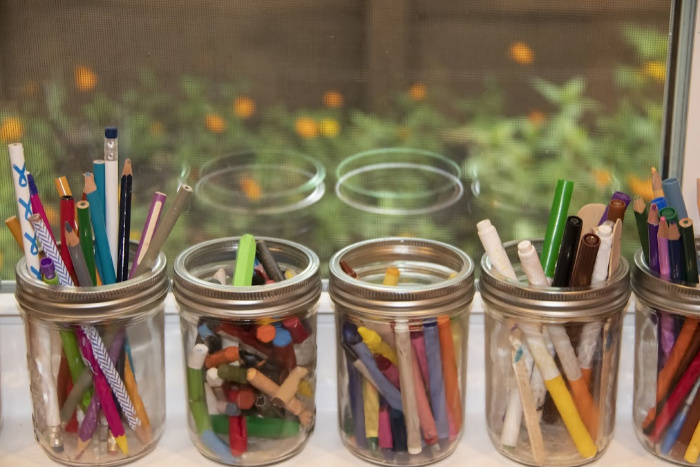 Pencil holders with Mason Jars