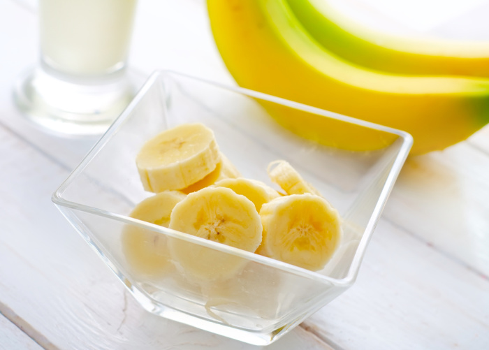 Bananas on white board