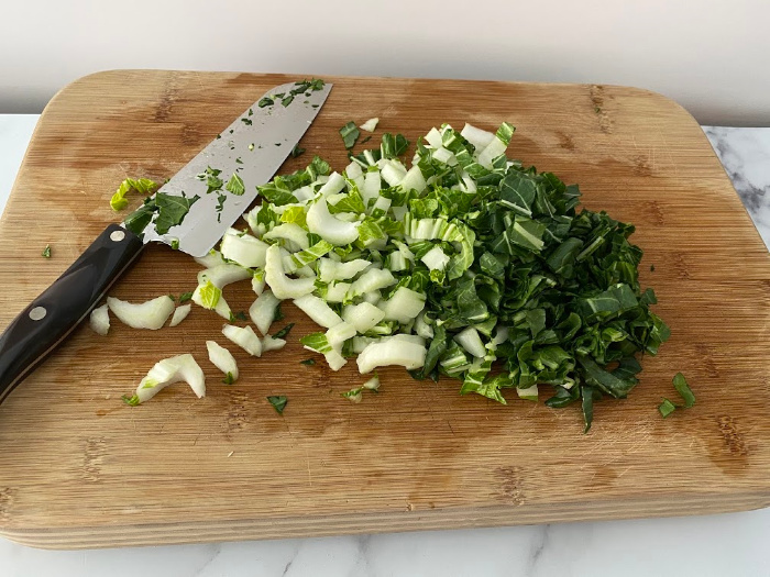 Chopping Bok Choy