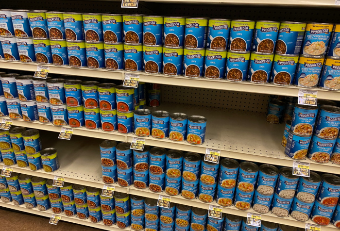 Canned Beans On Shelves