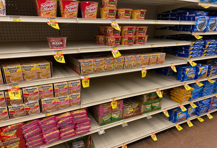 Dried Noodles on Shelves