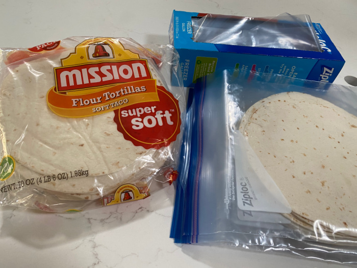 Flour Tortillas in Baggies