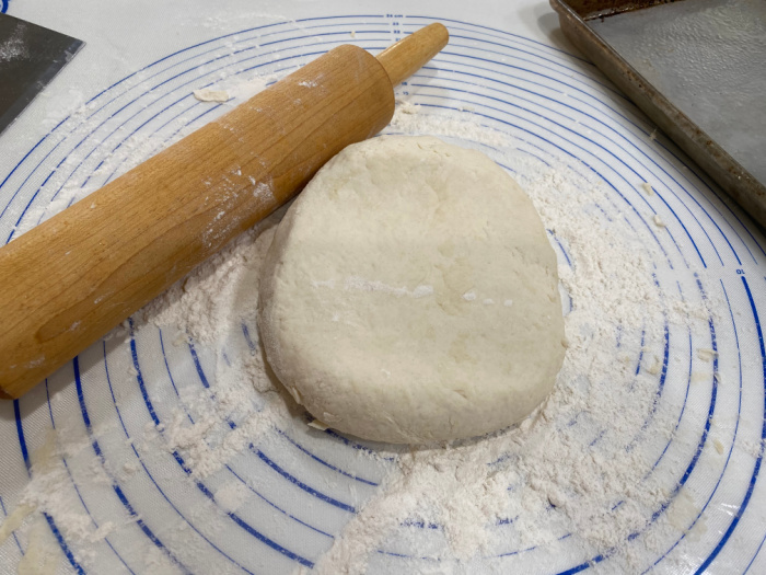 Knead the biscuit dough