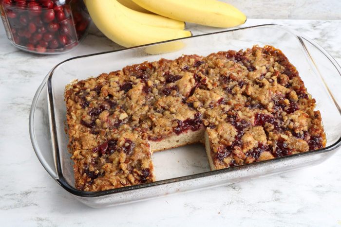 Baked Cranberry Banana Coffee Cake