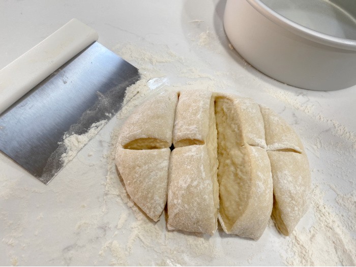 Use a Dough Scraper to cut the Dough