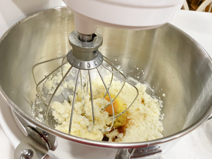 Add egg and vanilla extract