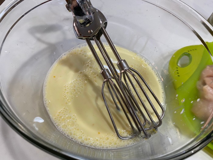 Use a hand mixer to whip the mixture