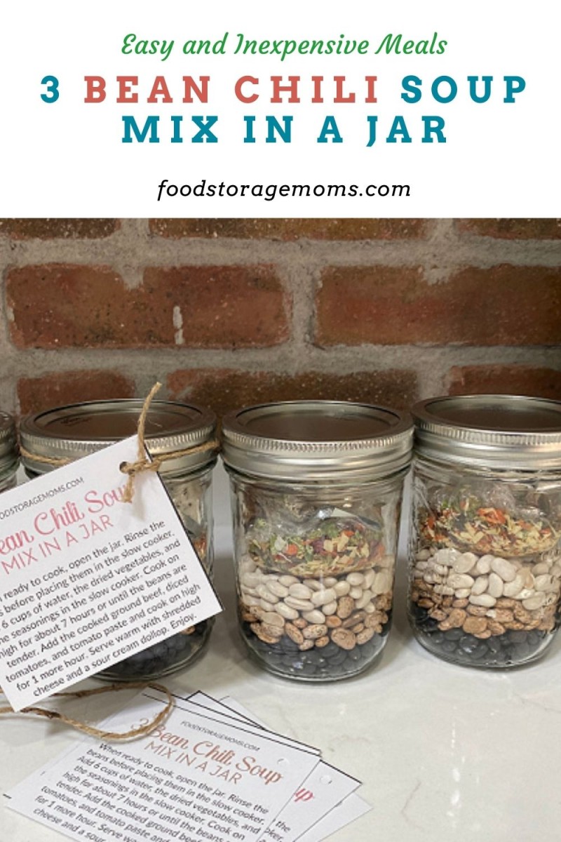 3 Bean Chili Soup Mix In A Jar Food Storage Moms