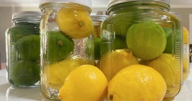 Jars with lemons and limes
