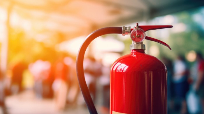 Closeup of Fire Extinguisher