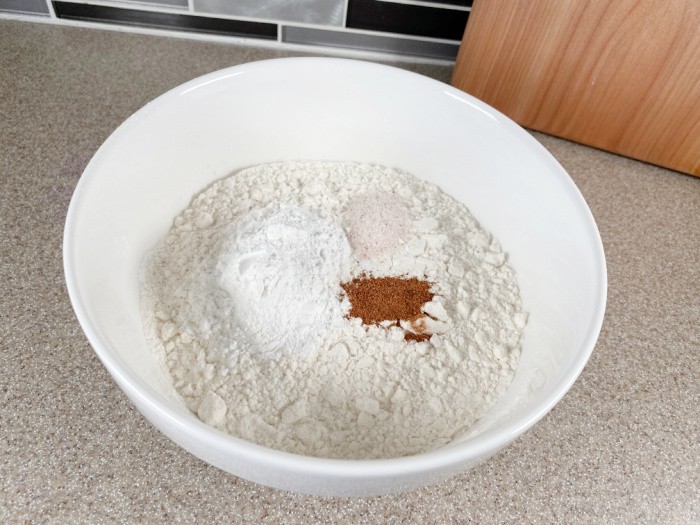 Eggnog Pancake Ingredients In Bowl