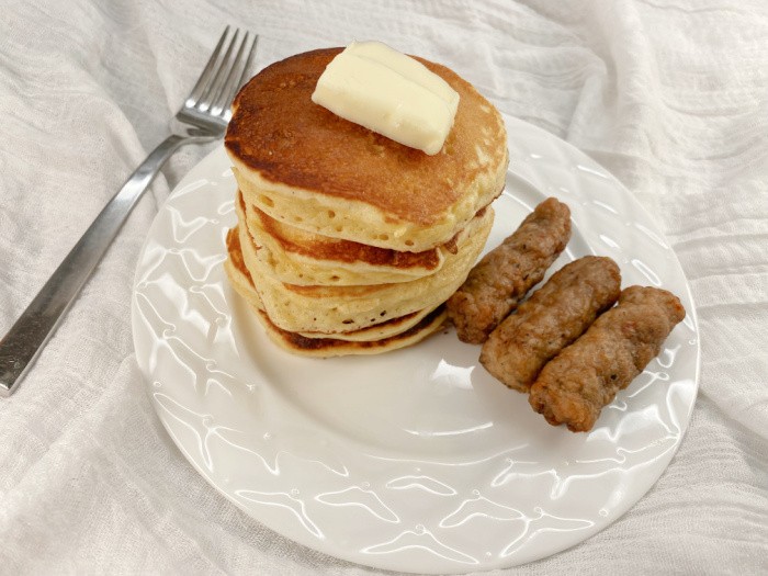 Eggnog Pancakes With Sausage