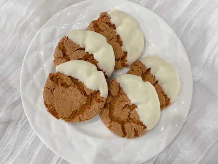 White Chocolate Dipped Gingersnaps