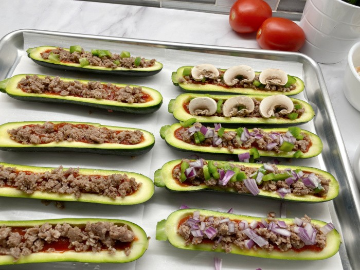 Stuffing The Zucchini Boats